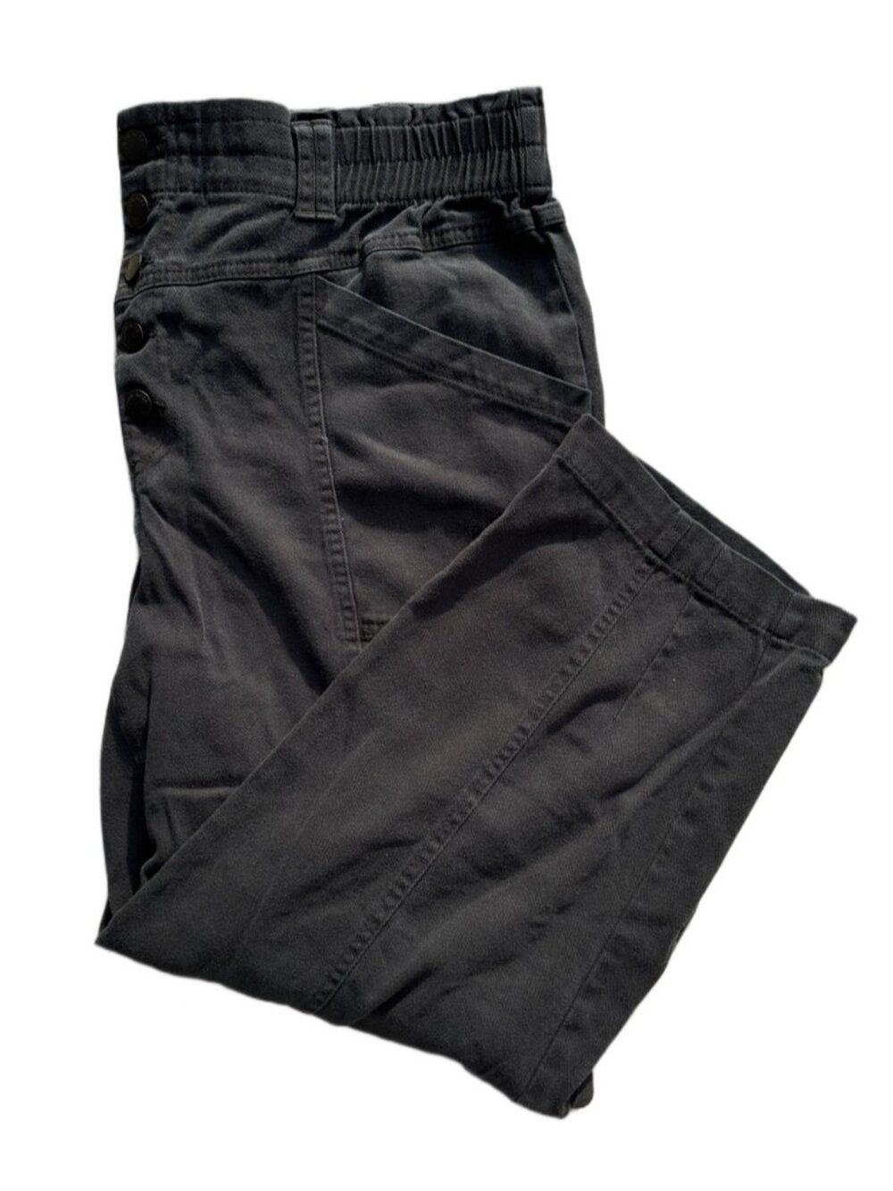 Black baggy pants with buttons